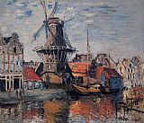 The Windmill on the Onbekende Canal Amsterdam by Claude Monet